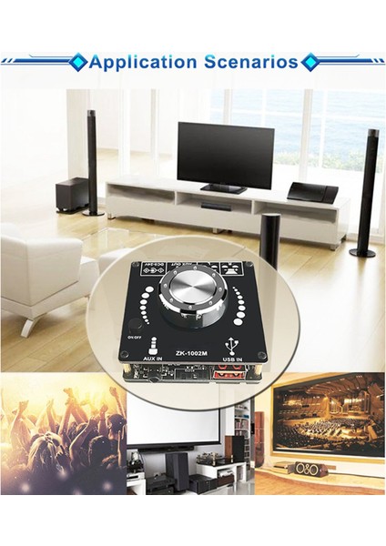 2x ZK1002M Bluetooth 5 0 Aux USB Ses Giriş Çıkış Amplifikatörü Ses Amplifikatör Modülü 100WX2 (Yurt Dışından) fiyatları