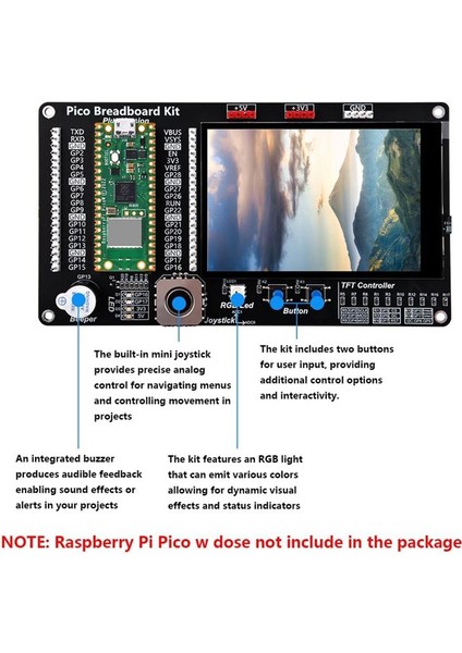 Raspberry Pi Pico/pico W Gpıo Genişletme Modülü 3 5 Inç Dokunmatik Ekran Rgb Işığı Buzzer (Yurt Dışından) fırsatları