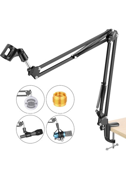 Uzatılabilir Kayıt Mikrofon Tutucu Süspansiyon Bomu Makas Kolu Stand Tutucu Mikrofon Klipsli Montaj Kelepçesi (Yurt Dışından) fiyatları