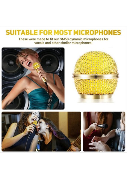 Kablosuz Mikrofon Grille Mikrofon Aksesuarları Shure SM58 SM58S SM58LC ve More Gold Için Metal Mikrofon Grille Başlığı (Yurt Dışından) indirimleri