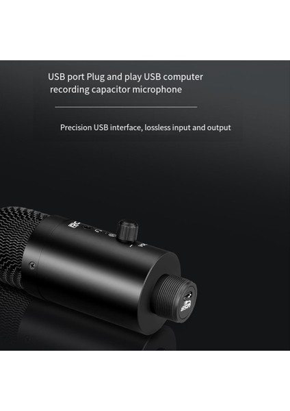 Rodd USB Kondenser Mikrofonlar Pc Bilgisayar Dizüstü Bilgisayar Şarkı Söyleme Oyun Akışı Kayıt Stüdyosu Siyah (Yurt Dışından)