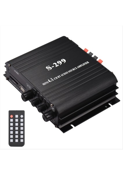 S-299 Mini 4 1 Ses Stereo Güç Amplifikatörü Bt Taşınabilir Araba ve Ev Çift Kullanımlı 4X40W Uzak Ses Amplifikatörü Ab Fişi (Yurt Dışından)