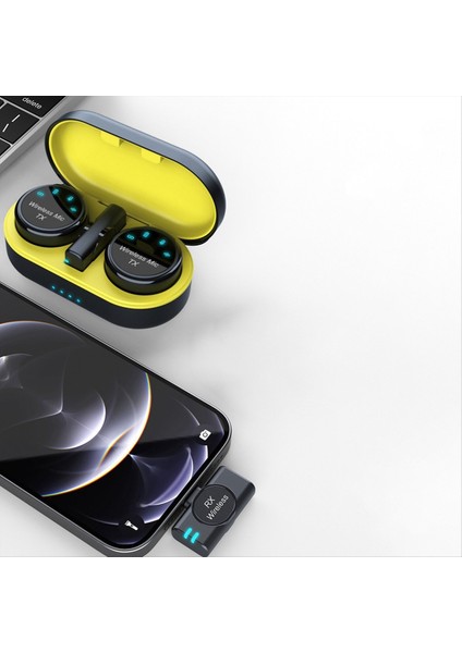 Manyetik Kablosuz Mikrofon Sesli Video Kayıt Ios Için Şarj Kılıfı ile Mikrofon Gürültü Azaltma (Yurt Dışından)