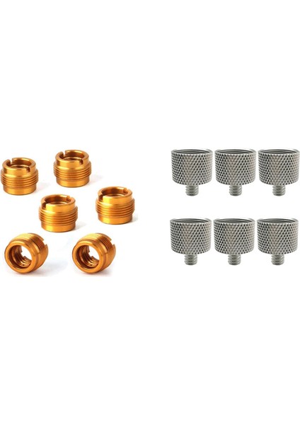12PCS Dişi Dişli Somun Vidası Adaptörleri Mikrofon Klipsli Tutucu Somun Adaptörleri Mikrofon Standı Altın ve Gümüş (Yurt Dışından)