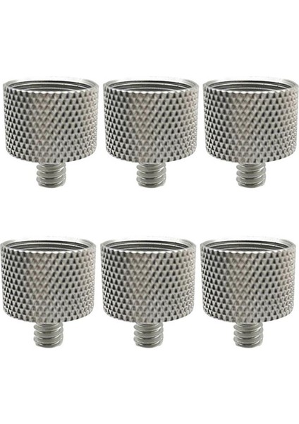 6 Adet 5/8 Inç Dişi Ila 1/4 Inç Erkek Dişli Vidalar Mikrofon Vidası Adaptörü Mıc Mikrofon Standı Kelepçesi (Gümüş) (Yurt Dışından)