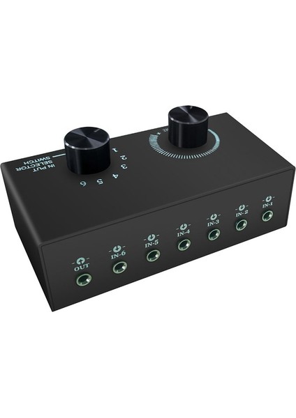 3 5mm Kulaklık Amplifikatörü Stereo Ses Anahtarı 6 In 1 Out Kulaklık Anahtarlayıcı Taşınabilir Hıfı Kulaklık Amplifikatörü (Yurt Dışından)