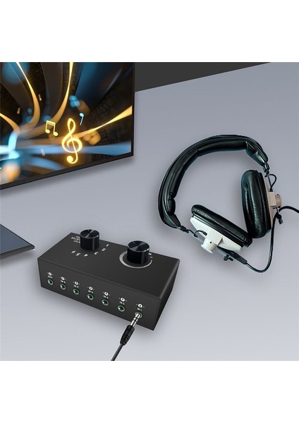3 5mm Kulaklık Amplifikatörü Stereo Ses Anahtarı 6 In 1 Out Kulaklık Anahtarlayıcı Taşınabilir Hıfı Kulaklık Amplifikatörü (Yurt Dışından) indirimleri