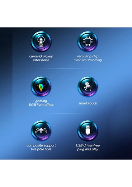 Yeni Hk4 Rgb Oyun Mikrofon Profesyonel Canlı Akış Kondenser Masaüstü USB Gürültü Iptal Podcast Mikrofon (Yurt Dışından) modelleri
