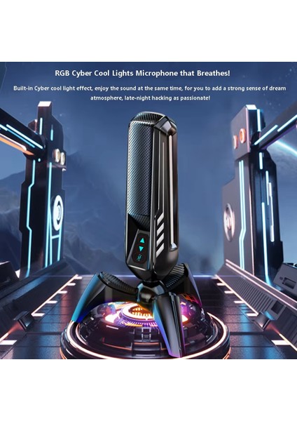 Yeni Hk4 Rgb Oyun Mikrofon Profesyonel Canlı Akış Kondenser Masaüstü USB Gürültü Iptal Podcast Mikrofon (Yurt Dışından) fırsatları