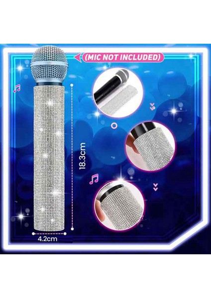2 Adet Mikrofon Tutam Kapağı Işıltılı Bling Rhinestones Mikrofon Kolu Kolu ve Çoğu Kablosuz Mikrofon Için Tv Şovu Için (Yurt Dışından)