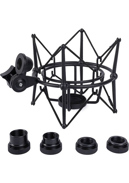 Mikrofon Şok Montaj Ayarlanabilir Montaj Kayıt Mikrofon Standı Metal Braket Pod Mikrofon Standı (Siyah) (Yurt Dışından)