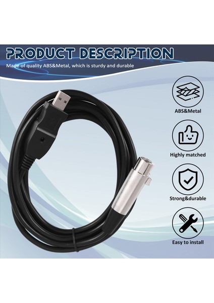 3m USB Erkek - Xlr Kadın Mikrofonu USB Mikrofon Kablosu Yeni (Yurt Dışından) fırsatları