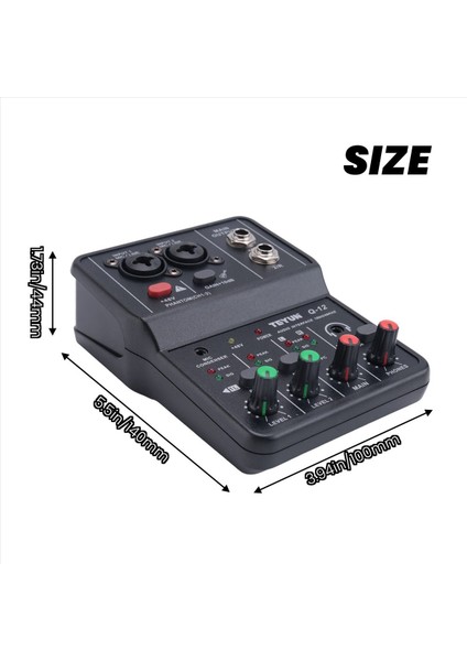 2x Teyun Q-12 Ses Kartı Ses Mikseri Ses Kurulu Konsolu Konsolu Masa Sistemi Arayüzü 4 Kanal 48V Güç Stereo Bilgisayar Kartı (Yurt Dışından) fırsatları