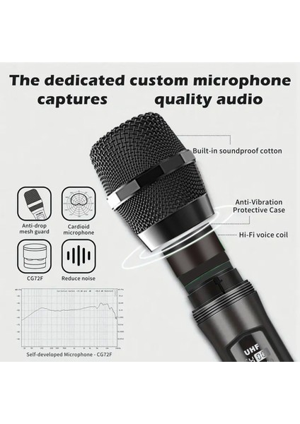 Evrensel U-Segment Şarj Edilebilir Kablosuz Mikrofon Bir Ila Iki Mikrofon U-Segment Ev K Şarkıcı El Mikrofon (Yurt Dışından) modelleri