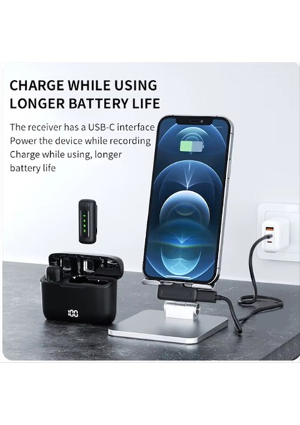 Kablosuz Yok Mikrofon Taşınabilir Gürültü Azaltma Ses Kaydı Şarj Kutusu Tip-C Arayüz (Yurt Dışından) fırsatları