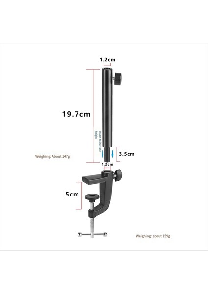Mikrofon Konsol Braket Aksesuarları Kalınlaşmış Alüminyum Baz Klips Alüminyum Alaşım Yükselen Düz Çubuk (Yurt Dışından) modelleri