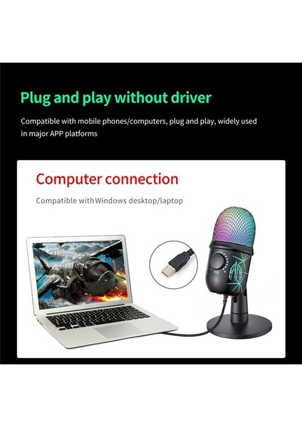 Pc Bilgisayar Dizüstü Bilgisayar Video Şarkı Kayıt Için Gürültü Iptali ile USB Kondansatör Mikrofonu USB Oyun Mikrofonu (Yurt Dışından) modelleri