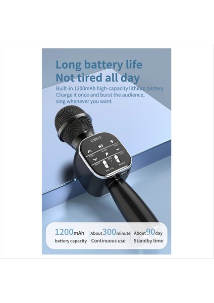 Kablosuz Bluetooth Mikrofon El Mikrofon Profesyonel Hoparlör Müzik Oyun Mikrofonu DS813 Home Ktv Için (Yurt Dışından)