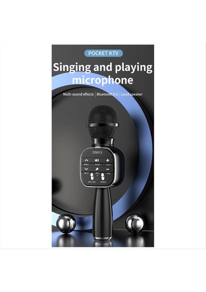 Kablosuz Bluetooth Mikrofon El Mikrofon Profesyonel Hoparlör Müzik Oyun Mikrofonu DS813 Home Ktv Için (Yurt Dışından) indirimleri