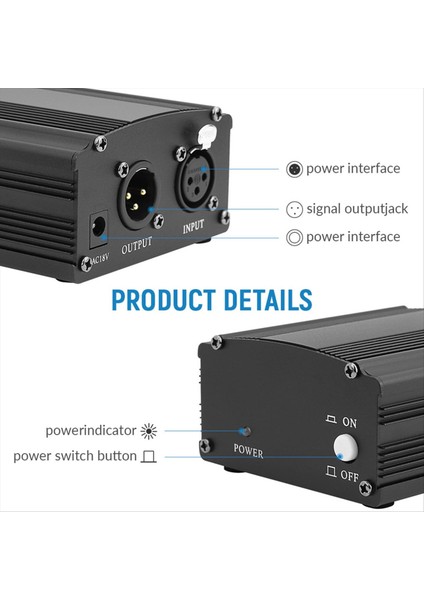 Kondenser Mikrofon Xlr Kablosu Bm 800 858 Karaoke Özel Kayıt Cihazı 48V Phantom Güç Kaynağı Ab Fişi (Yurt Dışından) fiyatları