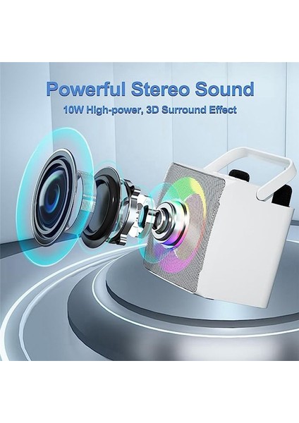 Aile Ktv Ses Seti Çift Kablosuz Mikrofon Bir Açık Mekan Taşınabilir Karaoke Bluetooth Hoparlör Beyaz (Yurt Dışından) fiyatları