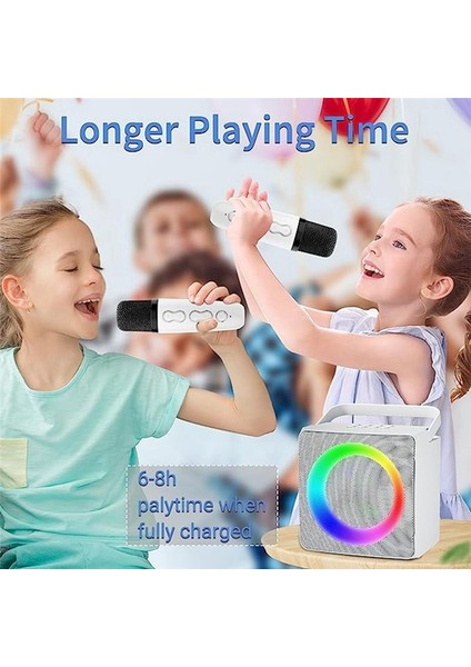 Aile Ktv Ses Seti Çift Kablosuz Mikrofon Bir Açık Mekan Taşınabilir Karaoke Bluetooth Hoparlör Beyaz (Yurt Dışından) indirimleri