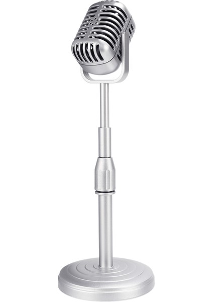 2x Masaüstü Mikrofon Pervane Modeli Ayarlanabilir Yüksekliğe Sahip Klasik Retro Tarzı Mikrofon Standı Mikrofon Pervane Gümüş (Yurt Dışından) indirimleri