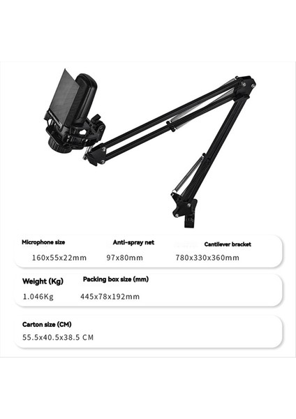 ZX85 Vokal Stüdyosu Kayıt Karaoke Yayını Asmr Gaming Mikrofonu Konsol Braketi B ile (Yurt Dışından) fırsatları