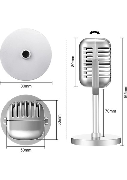 4pcs Retro Mikrofon Props Model Vintage Mikrofon Antika Oyuncak Mikrofon Sahne Masa Dekoru Gümüş (Yurt Dışından) fiyatları