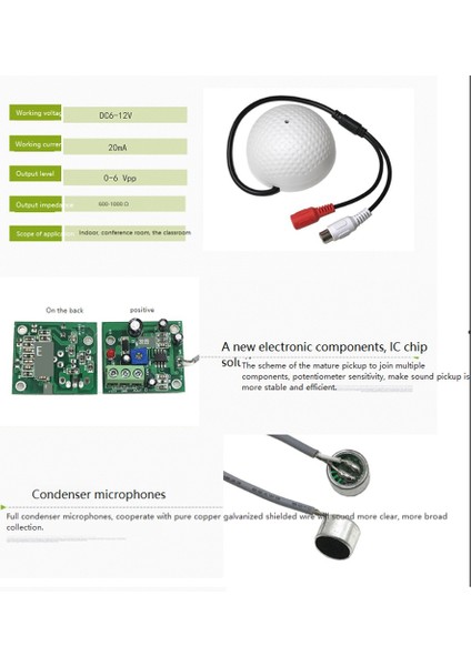 Ses Izleme Mikrofon Ses Toplama Mikrofonu Cctv Gözetim Güvenliği Ip Kamerası Için Yerleşik Preamp Kablolu Ses (Yurt Dışından) fiyatları