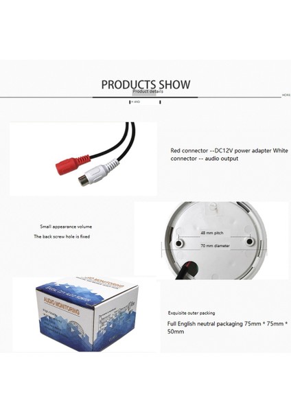 Ses Izleme Mikrofon Ses Toplama Mikrofonu Cctv Gözetim Güvenliği Ip Kamerası Için Yerleşik Preamp Kablolu Ses (Yurt Dışından) modelleri