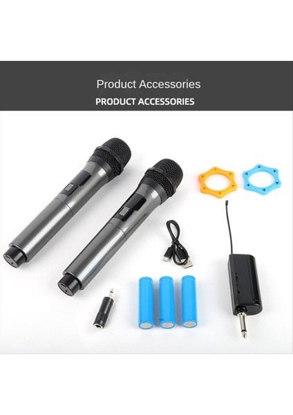 WN043 Kablosuz Mikrofon 2 Kanallar Uhf Sabit Frekans Mikrofon Karaoke Profesyonel Kilise Gösteri Toplantısı (Yurt Dışından)