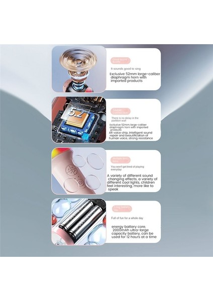 L8 LED Işık Entegre Kablosuz Mikrofon Bluetooth Ailesi K Şarkı Treasure Akıllı Gürültü Azaltma Hoparlör Pembe (Yurt Dışından) modelleri