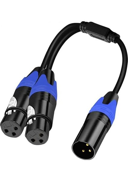 1 Erkek Ila 2 Dişi Xlr Y Ayırıcı Mikroff Kablosu 3pin Xlr Erkek Ila Çift Xlr Dişi Y-Stritör Dengeli Mikrofon Kabloları (1pc) (Yurt Dışından)