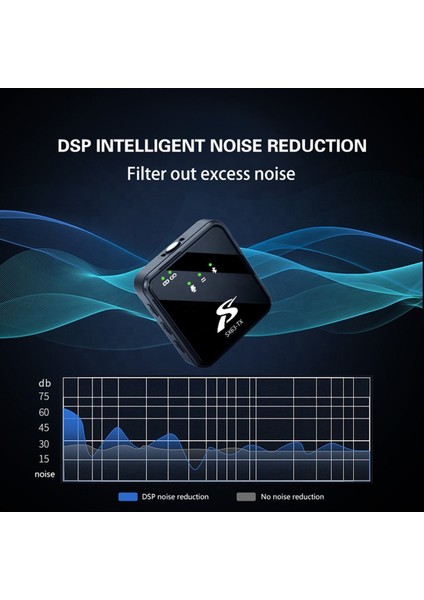 SX63 Canlı Radyo Kaydı Için Şarj Çantası ile Bir Ila Iki Akıllı Gürültü Azaltma Kablosuz Lavalier Mikrofon (Yurt Dışından)