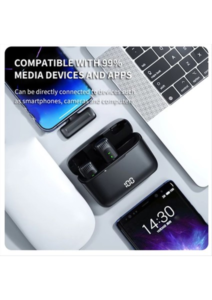 Apple Arayüzü Için Şarj Kutusu ile Kablosuz Yaka Mikrofon Taşınabilir Gürültü Azaltma Ses Kaydı (Yurt Dışından) modelleri