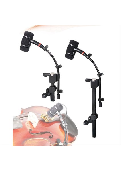 Rackmount Braket Klipsli Mikrofon Klipsi ile Ayarlanabilir Enstrüman Standı Keman Için Yumuşak Kauçuk Şok Emici Yapı (Yurt Dışından) fiyatları