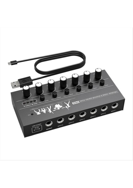 Kompakt 6 Kanallı Sesli Mikser Ultra Düşük Gürültü Gitarlar Için Yüksek Performanslı Stereo Mikser Bas Klavyeler (Yurt Dışından)