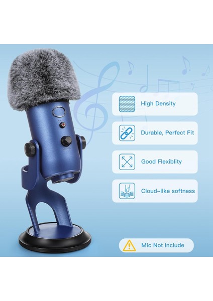 Mavi Yeti Mikrofon Için Mikrofon Köpek Kapağı Zealsound Beyaz+Siyah Için Kürklü Ön Cam Muff Ön Cam ile Mikro Fam Kapağı (Yurt Dışından) modelleri