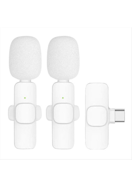K9 Kablosuz Bluetooth Lavalier Mikrofon Bir Ila Iki Gürültü Azaltma Mikrofonu Canlı Yayın Mikrofon Tipi C Tipi (Yurt Dışından)