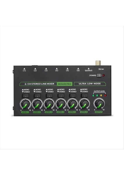 Mini Audio Mixer 6 Kanallı Stereo Hat Mikseri DC5V Profesyoneller Için Bağımsız Mikrofon Kontrol Mikseri Yeni Başlayanlar (Ab) (Yurt Dışından) modelleri