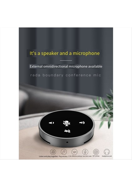 USB Mikrofon Konferansı Hoparlör Pc Için 360 Derece Çok Yönlü Kondenser Mikrofon Bilgisayar Video Hoparlör (Yurt Dışından) modelleri