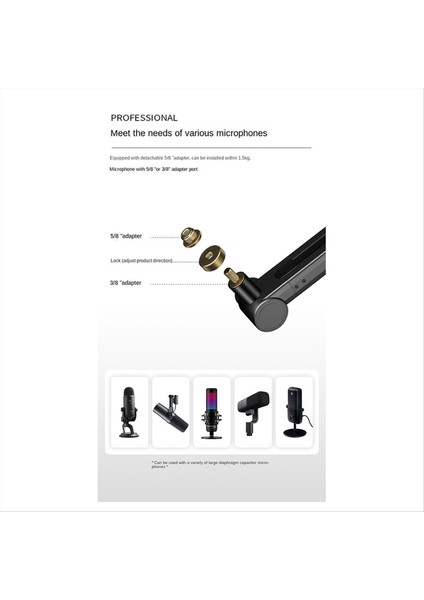 Ayarlanabilir Süspansiyon Bomu Mikrofon Canlı Mikrofon 360 ° Evrensel Masaüstü Braketi (Yurt Dışından) fiyatları