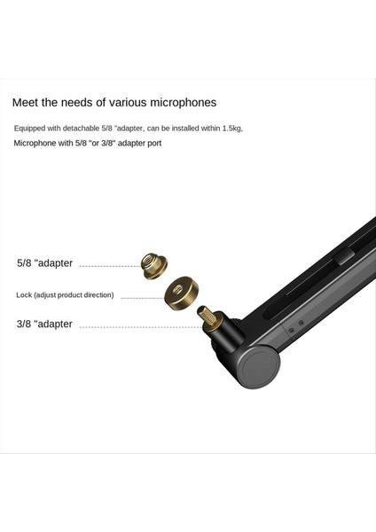 Ayarlanabilir Süspansiyon Bomu Mikrofon Canlı Mikrofon 360 ° Evrensel Masaüstü Braketi (Yurt Dışından) fırsatları