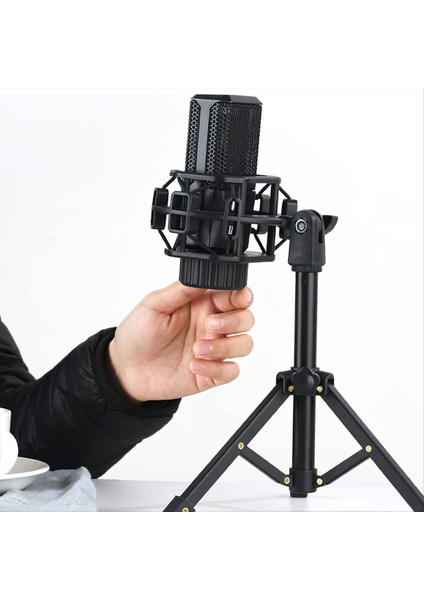 Taşınabilir Mikrofon Stand Masaüstü 1/4 Tripod Tablo Stand Ayarlanabilir Mikrofon Stand Mic Clip Tutucu Braketi (Yurt Dışından) fırsatları