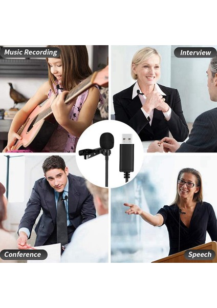2x Evrensel USB Mikrofon Lavalier Mikrofon Klipsli Bilgisayar Mikrofonu Fişi ve Oudivalectial Mic Oynat (Yurt Dışından) fiyatları