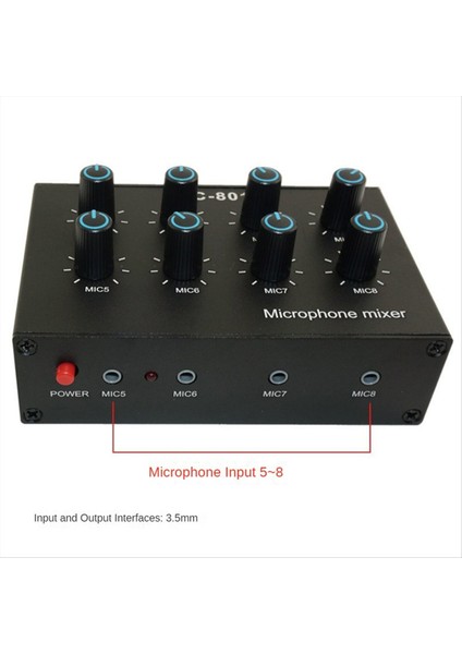 MC-801 Kondenser Mikrofon Genişletici 8 Kanal 3 5mm Mikrofon Mikser Çok Kanallı Giriş Genişletici Göbeği (Yurt Dışından) modelleri