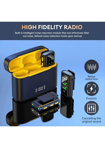 Kamera Akıllı Telefon Canlı Akışı Için Şarj Kılıfı ile Kablosuz Lavalier Mikrofon Çift Gürültü Azaltma Stereo Mikrofon (Yurt Dışından) fiyatları