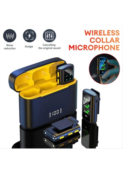Kamera Akıllı Telefon Canlı Akışı Için Şarj Kılıfı ile Kablosuz Lavalier Mikrofon Çift Gürültü Azaltma Stereo Mikrofon (Yurt Dışından) fırsatları