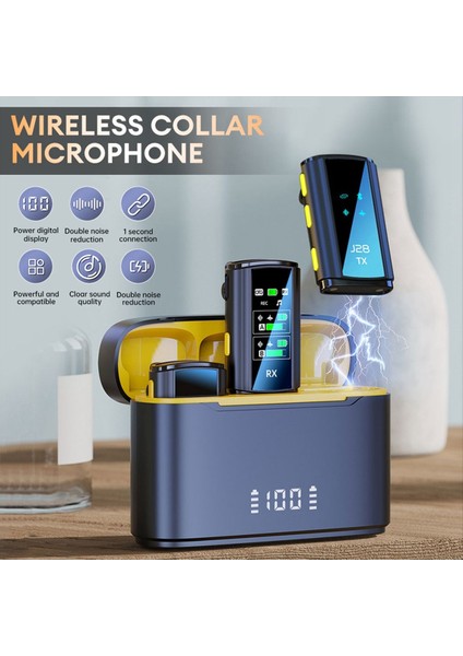 Kamera Akıllı Telefon Canlı Akışı Için Şarj Kılıfı ile Kablosuz Lavalier Mikrofon Çift Gürültü Azaltma Stereo Mikrofon (Yurt Dışından) indirimleri